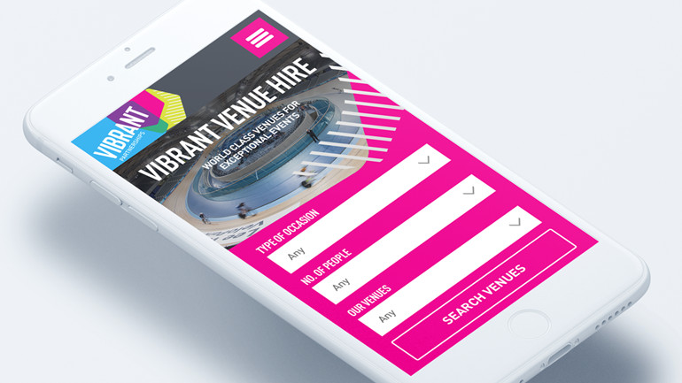 Mobile homepage for Lee Valley Vibrant Partnership Venue hire website 