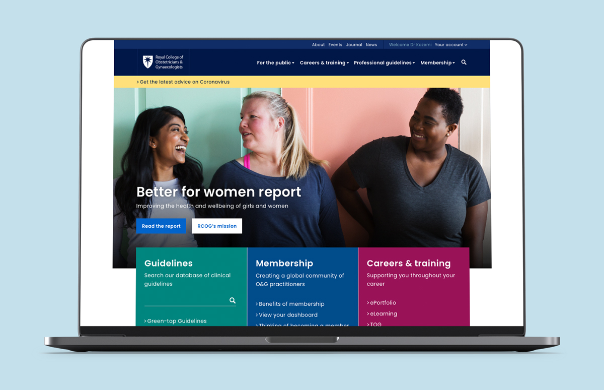RCOG website homepage
