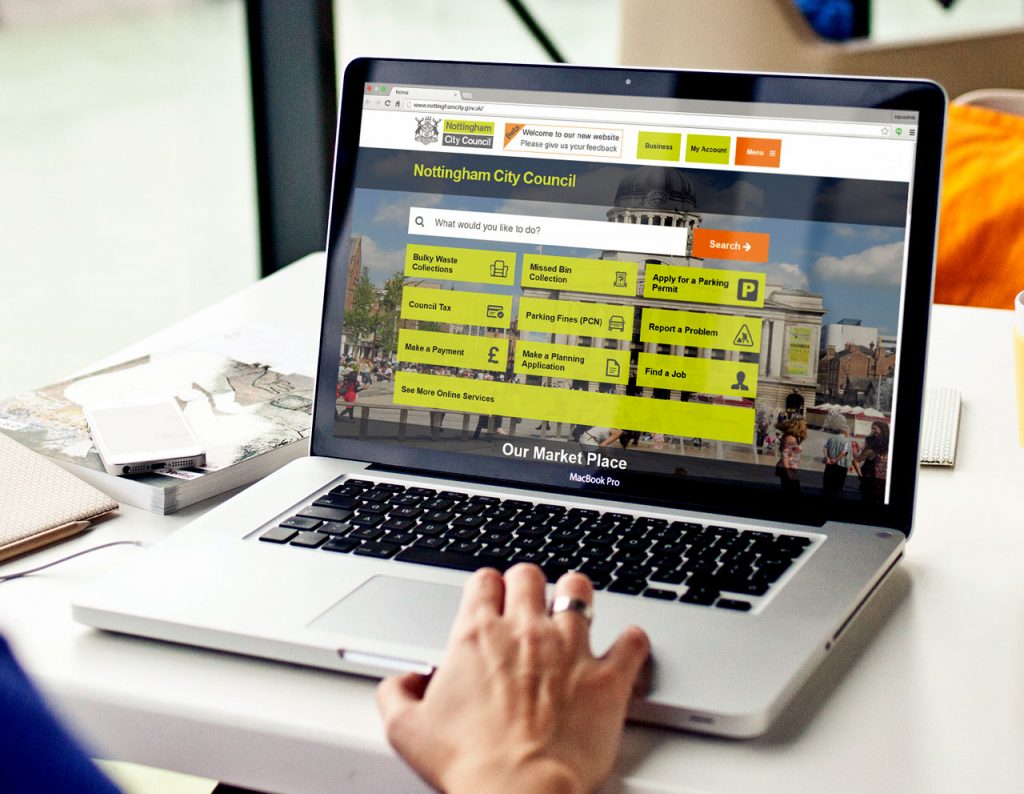 Nottingham city council Umbraco website homepage